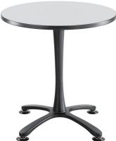 Safco 2470GRBL Cha-Cha Sitting-Height X-Base Round Table, 1" Worksurface Height, 30" W x 30" D Top Dimensions, X-shaped base, Leg levelers, Steel base, Powder coat finish, Rounded tabletop, Standard sitting height, 3mm vinyl t-molded edging, UPC 073555247022, Gray Tabletop and black base Finish (2470GRBL 2470-GRBL 2470 GRBL SAFCO2470GRBL SAFCO-2470-GRBL SAFCO 2470 GRBL) 