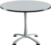 Safco 2474GRSL Cha-Cha  X Base Sitting Height - 42" Round, 29" table height, 1" Worksurface Height, 42" diameter round top, Leg levelers for uneven surface, Steel base with powder coat finish, UPC 073555247466, Silver Legs / Gray Tabletop Finish (2474 2474GRSL 2474-GRSL 2474 GRSL SAFCO2474GRSL SAFCO-2474-GRSL SAFCO 2474 GRSL) 