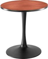 Safco 2475CYBL Cha-Cha Trumpet Base Sitting Height - 30" Round, 1" Worksurface Height, 30" diameter round top, 29" table height, Leg levelers for uneven surfaces, Steel base with powder coat finish, UPC 073555247510, Cherry Tabletop and black base Finish (2475 2475CYBL 2475-CYBL 2475 CYBL SAFCO2475CYBL SAFCO-2475-CYBL SAFCO 2475 CYBL) 