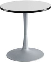 Safco 2475GRSL Cha-Cha Trumpet Base Sitting Height - 30" Round, 1" Worksurface Height, 30" diameter round top, 29" table height, Leg levelers for uneven surfaces, Steel base with powder coat finish, UPC 073555247558, Gray Tabletop and silver base Finish (2475 2475GRSL 2475-GRSL 2475 GRSL SAFCO2475GRSL SAFCO-2475-GRSL SAFCO 2475 GRSL) 
