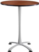 Safco 2482CYSL Cha-Cha Bistro-Height, X Base - 36" Round, 42" table height, Powder Coat Paint, 36" diameter round top, Leg levelers for uneven surfaces, Steel base with powder coat finish, UPC 073555248267, Cherry Tabletop and silver base Finish (2482 2482CYSL 2482-CYSL 2482 CYSL SAFCO2482CYSL SAFCO-2482-CYSL SAFCO 2482 CYSL) 