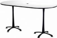 Safco 2553DWBL Cha-Cha Bistro-Height Teaming Table, All tops have 1", high-pressure laminate with 3mm vinyl t-molded edging, Racetrack top - 84" x 42" Bistro-Height, X style base, Leg levelers for uneven surfaces, Asian night top and black base, UPC 073555255393 (2553DWBL 2553-DW-BL 2553 DW BL SAFCO2553DWBL SAFCO-2553-DW-BL SAFCO 2553 DW BL) 