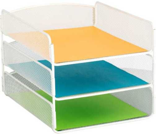 Safco 3271WH Onyx Triple Tray, 3 Number of Compartments, 8