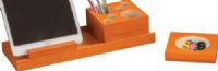 Safco 3280OR Splash Multi-Colored Wood Desk Set, 2.25" Adjustability - Height, Stylish desk organizer, Multiple configurations, Made of pine wood, Two-tone wood finish, Orange Finish , UPC 073555328035 (3280OR 3280-OR 3280 OR SAFCO3280BU SAFCO-3280-OR SAFCO 3280 OR) 