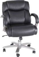 Safco 3504BL Lineage Big & Tall Mid Back Task Chair, 2.165" Wheel / Caster Size Diameter, 24.75" W x 20.38" D Seat Size, 39.75" - 43.50" Adjustability - Height, 23.81" W x 27.56" H Back Size, Weight capacity up to 350 lbs, Bonded leather upholsterd seat and back, Mid back with Loop arms, Height and tilt mechanism, Black Finish, UPC 073555350425 (3504BL 3504-BL 3504 BL SAFCO3504BL SAFCO-3504-BL SAFCO 3504 BL) 