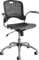 Safco 4182BL Sassy Manager Swivel Chair, 33" - 38" Adjustability - Height, 16.50" W x 12.75" H Back Size, 18" W x 18" D Seat Size, 17" to 22" seat height, 250 lbs weight capacity, Seat swivels 360°, 2.50" dual wheel carpet casters, 26" W x " D, 26" W x 26" D Base Dimensions, Contoured and pierced seat and back, Flexible and breathable, Polypropylene seat and back, Black Finish, UPC 073555418224 (4182BL 4182-BL 4182 BL SAFCO4182BL SAFCO-4182-BL SAFCO 4182 BL) 