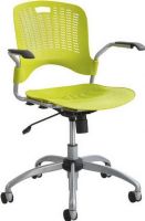 Safco 4182GS Sassy Manager Swivel Chair, 33" - 38" Adjustability - Height, 16.50" W x 12.75" H Back Size, 18" W x 18" D Seat Size, 17" to 22" seat height, 250 lbs weight capacity, Seat swivels 360°, 2.50" dual wheel carpet casters, 26" W x " D, 26" W x 26" D Base Dimensions, Contoured and pierced seat and back, Flexible and breathable, Polypropylene seat and back, Grass Color, UPC 073555418279 (4182GS 4182-GS 4182 GS SAFCO4182GS SAFCO-4182-GS SAFCO 4182 GS) 