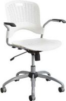 Safco 4182WH Sassy Manager Swivel Chair, 33" - 38" Adjustability - Height, 16.50" W x 12.75" H Back Size, 18" W x 18" D Seat Size, 17" to 22" seat height, 250 lbs weight capacity, Seat swivels 360°, 2.50" dual wheel carpet casters, 26" W x " D, 26" W x 26" D Base Dimensions, Contoured and pierced seat and back, Flexible and breathable, Polypropylene seat and back, White Color, UPC 073555418231 (4182WH 4182-WH 4182 WH SAFCO4182WH SAFCO-4182-WH SAFCO 4182 WH) 