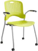 Safco 4183GS Sassy Stack Chair - Qty. 2, 34.25" - 34.25" Adjustability - Height, 16.50" W x 12.75" H Back Size, 18.25" Seat Height, 18" W x 18" D Seat Size, 1.5" Wheel / Caster Size - Diameter, 12 ga. - frame Material Thickness, Breathable design, Arm rests, Powder coat finish, Meets ANSI/BIFMA standards, GREENGUARD certified, Dual wheel hooded carpet casters, Flexible s-wave seat and back, UPC 073555418378, Grass Color (4183GS 4183-GS 4183 GS SAFCO4183GS SAFCO-4183-GS SAFCO 4183 GS) 