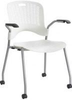 Safco 4183WH Sassy Stack Chair - Qty. 2, 34.25" - 34.25" Adjustability - Height, 16.50" W x 12.75" H Back Size, 18.25" Seat Height, 18" W x 18" D Seat Size, 1.5" Wheel / Caster Size - Diameter, 12 ga. - frame Material Thickness, Breathable design, Arm rests, Powder coat finish, Meets ANSI/BIFMA standards, GREENGUARD certified, Dual wheel hooded carpet casters, Flexible s-wave seat and back, UPC 073555418330, White Color (4183WH 4183-WH 4183 WH SAFCO4183WH SAFCO-4183-WH SAFCO 4183 WH) 