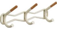 Safco 4255CRM Family Coat Wall Rack, 3 Hook, 3 wood tip garment hooks, 7.25" - 7.25" Adjustability - Height, Wall mounting hardware, Rounded edged on all hooks to help protect garments, Cream Finish, UPC 073555425598 (4255CRM 4255-CRM 4255 CRM SAFCO4255CRM SAFCO-4255-CRM SAFCO 4255 CRM) 