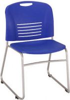 Safco 4292BU Vy Straight Leg Stack Chair - Qty. 2, Rated up to 350 lbs, 32.50" - 32.50" Adjustability - Height, 19.50" W x 16" H Back Size, 18.50" W x 17" D Seat Size, 1.5" Wheel / Caster Size - Diameter, Straight leg frame , 350 lb. weight capacity with small scale aesthetics, Plastic chairs - stack chairs, Guest chair stacks up to 12 high on the floor and up to 18 high on cart, UPC 073555429251 (4292BU 4292-BU 4292 BU SAFCO4292BU SAFCO-4292-BU SAFCO 4292 BU) 