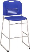 Safco 4295BU Vy Bistro-Height Sled Base, 45" - 45" Adjustability - Height, 0 deg Adjustability - Tilt, 19.50" W x 15" H Back Size, 30" Seat Height, 18.50" W x 17" D Seat Size, Sled base bistro height leg frame, Steel powder coat frame with silver finish, 350 lb. weight capacity with small scale aesthetic, Blue Finsih, UPC 073555429527 (4295BU 4295-BU 4295 BU SAFCO4295BU SAFCO-4295-BU SAFCO 4295 BU) 