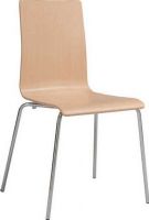 Safco 4298BH Bosk Stack Chair, Bent beechwood seat and back, Stackable up to 8 chairs, 17.50" Seat Height, 15.50" W x 16.50" D Seat Size, 250 lbs Weight capacity, Floor glides, Chrome plated steel frame, Pack of 2, Beech Finish, UPC 073555429831 (4298BH 4298-BH 4298 BH SAFCO4298BH SAFCO-4298-BH SAFCO 4298 BH) 