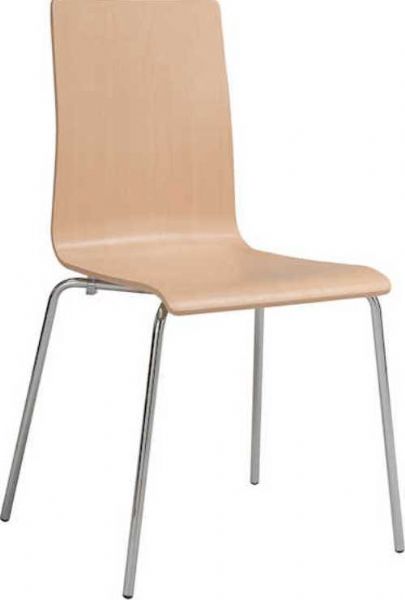 Safco 4298BH Bosk Stack Chair, Bent beechwood seat and back, Stackable up to 8 chairs, 17.50