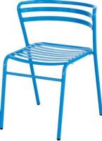 Safco 4360BU CoGo Steel Outdoor/Indoor Stack Chair, 0 deg Adjustability - Tilt, 21" W x 11.25" H Back Size, 16.50" W x 16" D Seat Size, 250 lbs Weight capacity, For indoor and outdoor use, Open slat design, Breathable curved backrest, Durable nylon glides, Stackable up to 8 chairs high, Sturdy steel construction, Powder coat finish, Blue Finish, Pack of 2, UPC 073555436051 (4360BU 4360-BU 4360 BU SAFCO4360BU SAFCO-4360-BU SAFCO 4360 BU) 
