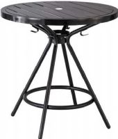 Safco 4361BL CoGo Steel Outdoor/Indoor Round Table, 30.25" or 36.25" diameter tabletop, 250 lbs weight capacity, 30" height, 2.25" diameter center hole, Under table hooks, Metal sheet top, Steel tube base, Powder coat finish, Black Finish, UPC 073555436129 (4361BL 4361-BL 4361 BL SAFCO4361BL SAFCO-4361-BL SAFCO 4361 BL) 
