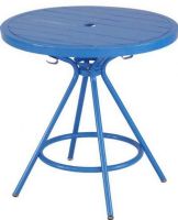 Safco 4361BU CoGo Steel Outdoor/Indoor Round Table, 30.25" or 36.25" diameter tabletop, 250 lbs weight capacity, 30" height, 2.25" diameter center hole, Under table hooks, Metal sheet top, Steel tube base, Powder coat finish, Blue Color, UPC 073555436150 (4361BU 4361-BU 4361 BU SAFCO4361BU SAFCO-4361-BU SAFCO 4361 BU) 