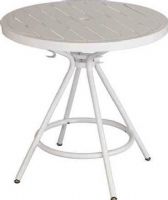 Safco 4361WH CoGo Steel Outdoor/Indoor Round Table, 30.25" or 36.25" diameter tabletop, 250 lbs weight capacity, 30" height, 2.25" diameter center hole, Under table hooks, Metal sheet top, Steel tube base, Powder coat finish, White Color, UPC 073555436198 (4361WH 4361-WH 4361 WH SAFCO4361BU SAFCO-4361-WH SAFCO 4361 WH) 