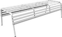 Safco 4369WH CoGo Steel Outdoor/Indoor Bench, 17.25" - 17.25" Adjustability - Height, Designed for indoors or outdoors for versatile use, Durable steel construction with powder-coat finish, Pairs well with Safco CoGo chairs and tables, White Finish, UPC 073555436914 (4369WH 4369 WH 4369-WH SAFCO4369WH SAFCO-4369-WH SAFCO 4369 WH) 