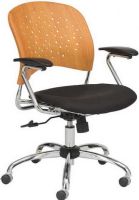 Safco 6809NA Reve™ Task Chair Round Plastic Wood Back, 18" Seat Height, 18" W x 13.75" H Back Size, 2" Wheel / Caster Size - Diameter, 35.50" - 39" Adjustability - Height, 18.50" W x 17" D Seat Size, Dual Wheel Carpet Casters Wheel / Caster Style, Integrated fixed arms, Contoured for lumbar support, Perforated back for breathability, Perforated back for breathability, Natural Finish, UPC 073555680904 (6809NA 6809-NA 6809 NA SAFCO6809NA SAFCO-6809-NA SAFCO 6809 NA) 
