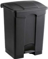 Safco 9922BL Plastic Step-On Waste Receptacle, Step-on opening, Automatically closing cover, Smooth finish, 17-gallon capacity for waste removal in large quantities, Large capacity waste receptacle for hospitality or public spaces, UPC 073555992229, Black Finish (9922BL 9922-BL 9922 BL SAFCO9922BL SAFCO-9922-BL SAFCO 9922 BL) 