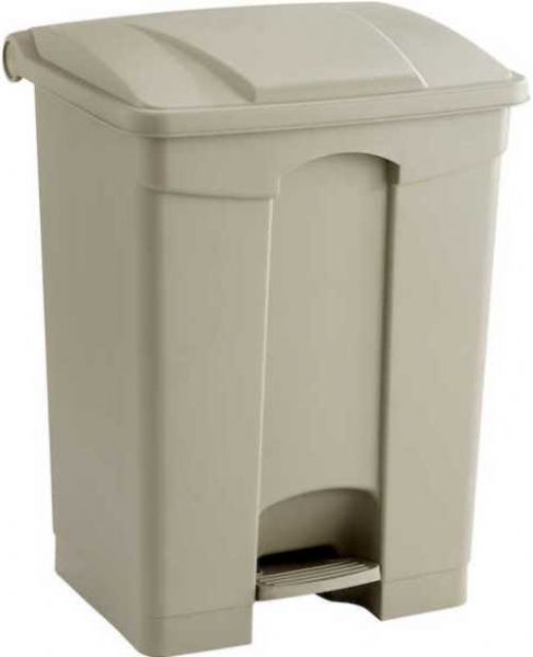 Safco 9922TN Plastic Step-On Waste Receptacle, Step-on opening, Automatically closing cover, Smooth finish, 17-gallon capacity for waste removal in large quantities, Large capacity waste receptacle for hospitality or public spaces, UPC 073555992267, Tan Finish (9922TN 9922-TN 9922 TN SAFCO9922TN SAFCO-9922-TN SAFCO 9922 TN) 