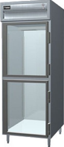 Delfield SAH1-GH Glass Half Door Single Section Reach In Heated Holding Cabinet - Specification Line, 9 Amps, 60 Hertz, 1 Phase, 120/208-240 Voltage, 1,080 - 2,160 Watts, Full Height Cabinet Size, 24.96 cu. ft. Capacity, Thermostatic Control, Clear Door, Shelves Interior Configuration, 2 Number of Doors, 1 Sections, 6