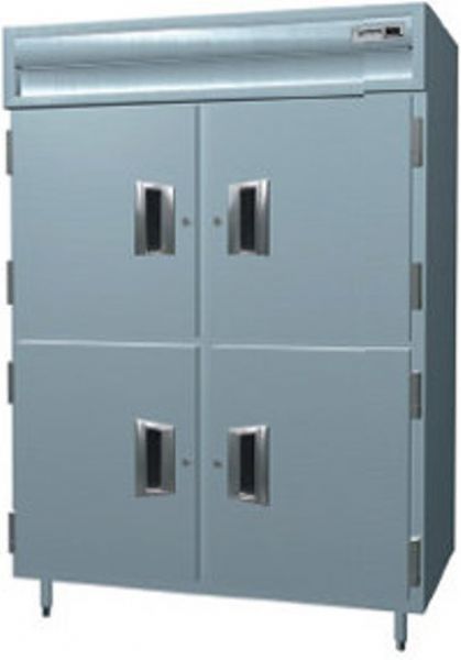 Delfield SAH2N-SH Solid Half Door Two Section Narrow Reach In Heated Holding Cabinet - Specification Line, 16 Amps, 60 Hertz, 1 Phase, 120/208-240 Voltage, 1,080 - 2,160 Watts Wattage, Full Height Cabinet Size, 43.94 cu. ft. Capacity, Thermostatic Control, Solid Door Type, Shelves Interior Configuration, 4 Number of Doors, 2 Sections, Insulated, Split Doors, Easy-to-use electronic controls, 6