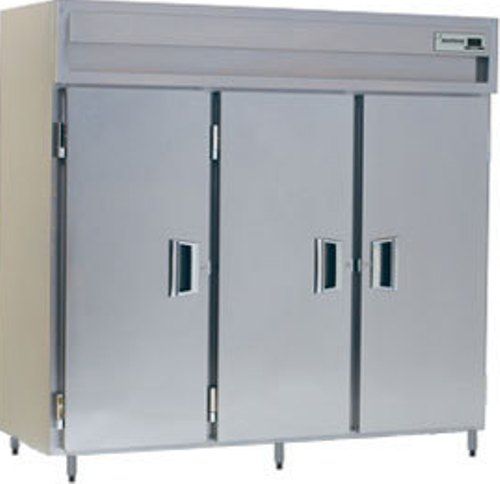Delfield SAH3-S Solid Door Three Section Reach In Heated Holding Cabinet - Specification Line, 17.8 Amps, 60 Hertz, 1 Phase, 120/208-240 Voltage, 1,080 - 2,160 Watts Wattage, Full Height Cabinet Size, 78.89 cu. ft. Capacity, Thermostatic Control, Solid Door, Shelves Interior Configuration, 3 Number of Doors, 3 Sections, Easy-to-use electronic controls, 6