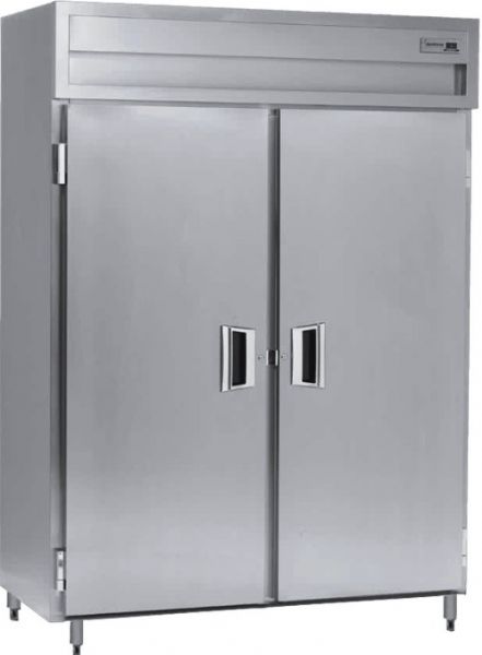 Delfield SARPT2-S Two Section Solid Door Pass-Through Refrigerator - Specification Line, 16 Amps, 60 Hertz, 1 Phase, 115 Volts, 55.42 cu. ft. Capacity, Swing Door Style, Solid Door, 1/2 HP Horsepower, 4 Number of Doors, 6 Number of Shelves, 2 Sections, 6