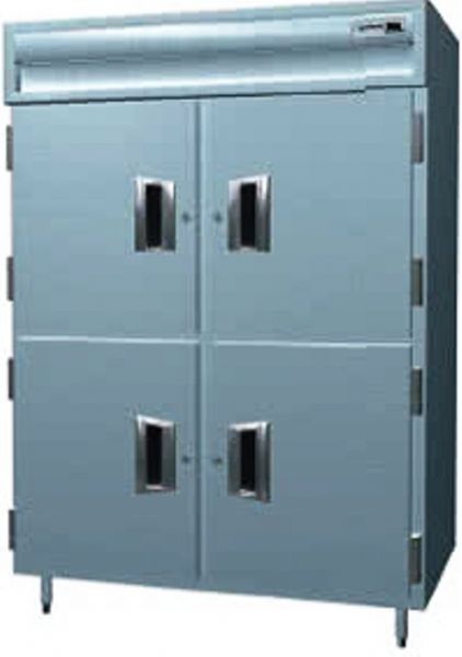 Delfield SARPT2-SH Two Section Solid Half Door Pass-Through Refrigerator - Specification Line, 16 Amps, 60 Hertz, 1 Phase, 115 Volts, 55.42 cu. ft. Capacity, Swing Door Style, Solid Door, 1/2 HP Horsepower, 4 Number of Doors, 6 Number of Shelves, 2 Sections, 6