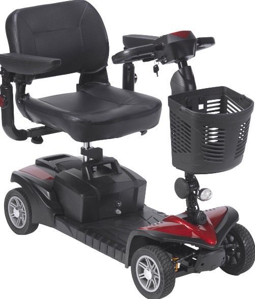 Drive Medical SFDST4 Spitfire DST 4-Wheel Travel Scooter, 4.25 mph Max Speed, 2 - 20AH Batteries, 8