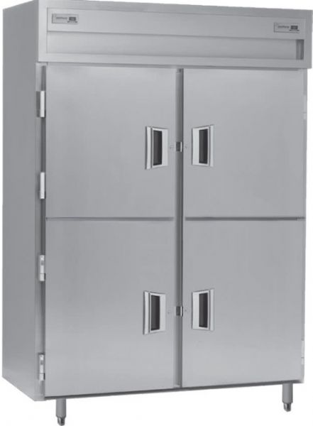 Delfield SMDFP2-SH Solid Half Door Dual Temperature Reach In Pass-Through Refrigerator / Freezer - Specification Line, 15 Amps, 60 Hertz, 1 Phase, 115 Volts, Doors Access, 49.92 cu. ft. Capacity, 24.96 cu. ft. Capacity - Freezer, 24.96 cu. ft. Capacity - Refrigerator, Swing Door Style, Solid Door, 1/2 HP Horsepower - Freezer, 1/4 HP Horsepower - Refrigerator, 4 Number of Doors, 6 Number of Shelves, 2 Sections, 52