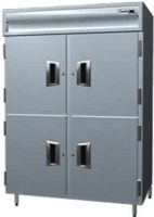 Delfield SMH2-SH Solid Half Door Two Section Reach In Heated Holding Cabinet - Specification Line, 16 Amps, 60 Hertz, 1 Phase, 120/208-240 Voltage, 1,080 - 2,160 Watts Wattage, Full Height Cabinet Size, 51.92 cu. ft. Capacity, Thermostatic Control, Solid Door, Shelves Interior Configuration, 4 Number of Doors, 2 Sections, 6" adjustable stainless steel legs, Exterior digital thermometer, UPC 400010729180 (SMH2-SH SMH2SH SMH2 SH) 