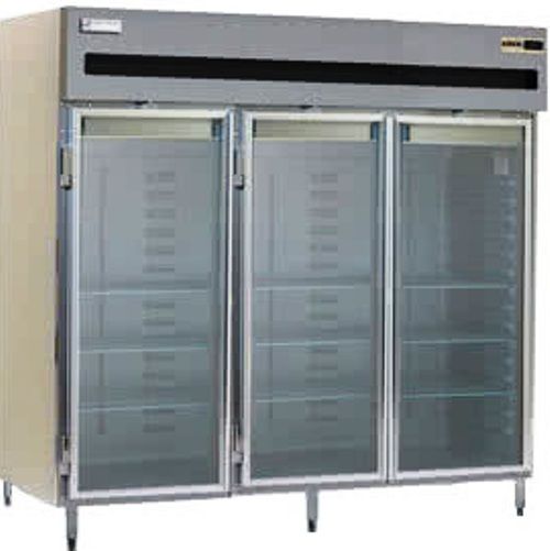 Delfield SMH3-G Glass Door Three Section Reach In Heated Holding Cabinet - Specification Line, 17.8 Amps, 60 Hertz, 1 Phase, 120/208-240 Voltage, 1,080 - 2,160 Watts, Full Height Cabinet Size, 78.89 cu. ft. Capacity, Thermostatic Control, Clear Door, Shelves Interior Configuration, 3 Number of Doors, 3 Sections, 6