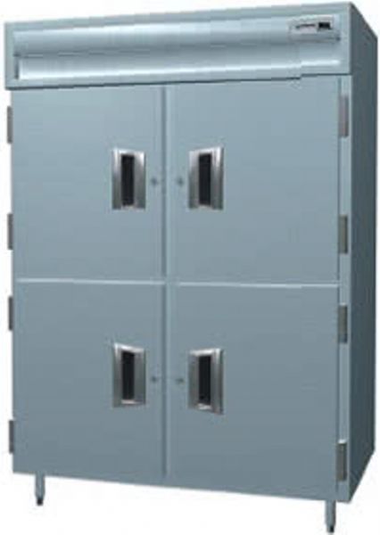 Delfield SSDRL2-SH Solid Half Door Dual Temperature Reach In Refrigerator / Freezer - Specification Line, 15 Amps, 60 Hertz, 1 Phase, 115 Volts, Doors Access, 49.30 cu. ft. Capacity, 24.65 cu. ft. Capacity - Freezer, 24.65 cu. ft. Capacity - Refrigerator, Swing Door Style, Solid Door, 1/2 HP Horsepower - Freezer, 1/4 HP Horsepower - Refrigerator, 4 Number of Doors, 6 Number of Shelves, 2 Sections, 52