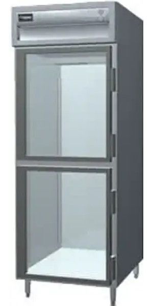 Delfield SSH1-GH Stainless Steel Glass Half Door Single Section Reach In Heated Holding Cabinet - Specification Line, 9 Amps, 60 Hertz, 1 Phase, 120/208-240 Voltage, 1,080 - 2,160 Watts, Full Height Cabinet Size, 24.96 cu. ft. Capacity, Stainless Steel Construction, Thermostatic Control, Clear Door, Shelves Interior Configuration, 2 Number of Doors, 1 Sections, Insulated, 6