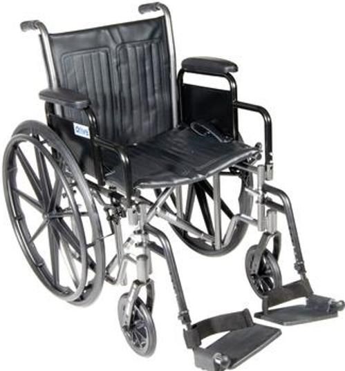 Drive Medical SSP218DDA-SF Silver Sport 2 Wheelchair, Detachable Desk Arms, Swing away Footrests, 18