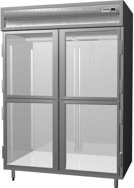 Delfield SSR2N-GH Stainless Steel Section Glass Half Door Narrow Reach In Refrigerator - Specification Line, 9 Amps, 60 Hertz, 1 Phase, 115 Volts, Doors Access, 43.94 cu. ft. Capacity, Swing Door Style, Glass Door, 1/3 HP Horsepower, Freestanding Installation, 4 Number of Doors, 6 Number of Shelves, 2 Sections, 6