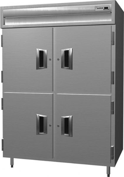 Delfield SSR2N-SH Stainless Steel Section Solid Half Door Narrow Reach In Refrigerator - Specification Line, 9 Amps, 60 Hertz, 1 Phase, 115 Volts, Doors Access, 43.94 cu. ft. Capacity, Swing Door Style, Solid Door, 1/3 HP Horsepower, Freestanding Installation, 4 Number of Doors, 6 Number of Shelves, 2 Sections, 6