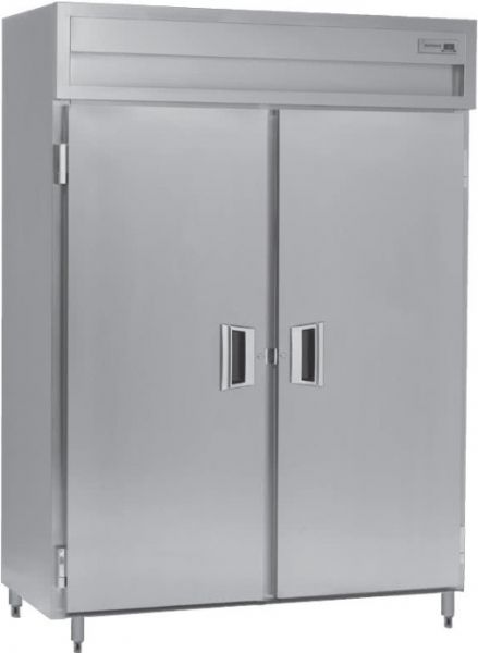 Delfield SSRPT2S-S Stainless Steel Two Section Solid Door Shallow Pass-Through Refrigerator - Specification Line, 16 Amps, 60 Hertz, 1 Phase, 115 Volts, 37.96 cu. ft. Capacity, Swing Door Style, Solid Door, 1/2 HP Horsepower, 4 Number of Doors, 6 Number of Shelves, 2 Sections, 6
