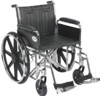Drive Medical STD20ECDFAHD-SF Sentra EC Heavy Duty Wheelchair, Detachable Full Arms, Swing away Footrests, 20" Seat, 8" Casters, 4 Number of Wheels, 14" Armrest Length, 12.5" Closed Width, 24" x 2" Rear Wheels, 18" Seat Depth, 20" Seat Width, 16" Back of Chair Height, 8" Seat to Armrest Height, 27.5" Armrest to Floor Height, 17.5"-19.5" Seat to Floor Height, 450 lbs Product Weight Capacity, UPC 822383233925 (STD20ECDFAHD-SF STD20ECDFAHD SF STD20ECDFAHDSF) 