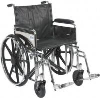 Drive Medical STD22DDA-SF Sentra Extra Heavy Duty Wheelchair, Detachable Full Arms, Swing away Footrests, 22" Seat, 4 Number of Wheels, 8" Casters, 13" Closed Width, 14" Armrest Length, 27.5" Armrest to Floor Height, 18" Back of Chair Height, 24" x 2" Rear Wheels, 18" Seat Depth, 22" Seat Width, 8" Seat to Armrest Height, 17.5"-19.5" Seat to Floor Height, 500 lbs Product Weight Capacity, UPC 822383109596 (STD22DDA-SF STD22DDA SF STD22DDASF) 