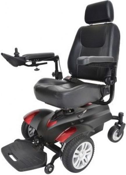 Drive Medical TITAN1616X16 Titan X16 Front Wheel Power Wheelchair, Full Back Captain's Seat, 16