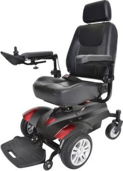 Drive Medical TITAN1618x16 Titan X16 Front Wheel Power Wheelchair, Full Back Captain's Seat, 16