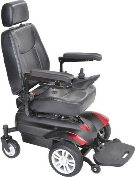 Drive Medical TITANLB18CSX23 Titan X23 Front Wheel Power Wheelchair, Vented Captain's Seat, 18
