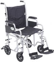 Drive Medical TR16 Poly Fly Light Weight Transport Chair Wheelchair with Swing away Footrests, 16" Seat, 8" Casters, 16" Seat Depth, 16" Seat Width, 12" Closed Width, 9" Armrest Length, 6 Number of Wheels, 24" x 1" Rear Wheels, 16" Back of Chair Height, 8" Seat to Armrest Height, 19.5" Seat to Floor Height, 27.5" Armrest to Floor Height, 42" Overall Length with Riggings, 42" x 12" x 37" Folded Dimensions, 250 lbs Product Weight Capacity, UPC 822383132037 (TR16 TR-16 TR 16)  