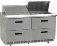 Delfield UC4448N-12 Four Drawer Reduced Height Refrigerated Sandwich Prep Table, 7.2 Amps, 60 Hertz, 1 Phase, 115 Volts, 12 Pans - 1/6 Size Pan Capacity, Drawers Access, 16 cu. ft. Capacity, 1/5 HP Horsepower, 4 Number of Drawers, Air Cooled Refrigeration, Counter Height Style, Standard Top Type, 48" Nominal Width, 34.25" Work Surface Height , 48.13" x 10" D Cutting Board, UPC 400010736850 (UC4448N-12 UC4448N 12 UC4448N12) 