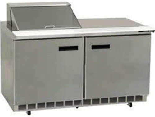 Delfield UC4460N-12M Two Door Mega Top Reduced Height Refrigerated Sandwich Prep Table, 12 Amps, 60 Hertz, 1 Phase, 115 Volts, 12 Pans - 1/6 Size Pan Capacity, Doors Access, 20.2 cu. ft. Capacity, Swing Door, Solid Door, 1/2 HP Horsepower, 2 Number of Doors, 2 Number of Shelves, Air Cooled Refrigeration, Counter Height Style, Mega Top , 60